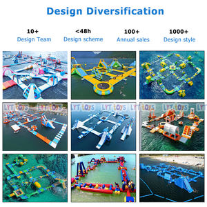 Parc aquatique gonflable personnalisé avec tyrolienne en vinyle pour jeux de défis aquatiques par Cheer Amusement - Product Image 4