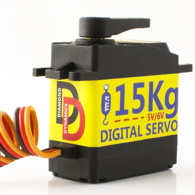 Micro servo digital rc dd 15kg, equipamento eletrônico e automático com motor de plástico