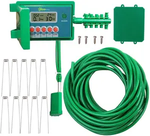 Kit pemrogram air irigasi mikro otomatis, Kit pemrogram air LCD elektronik Digital tanaman pot 10 kontroler sistem irigasi tetes mikro otomatis DIY