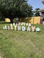 Panneau de jardin personnalisé en Coroplast durable avec lettres Joyeux Anniversaire 18x24, résistant aux intempéries et aux décolorations, pour affichage en extérieur lors de fêtes d'anniversaire