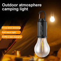 Lanterne de camping extérieure étanche en ABS avec charge USB, alimentée par énergie solaire, LED 2W 6000K lumière du jour, certifiée CE, ampoule COB blanche IP55, pour barbecue
