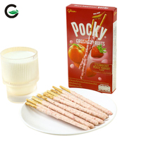 Pocky Fruitkorrels Lange Vingerkoekjes 45G Knapperige Zoete Snacks Met Bosbessen Aardbeienroom Chocolade Fruitige Kaassmaken
