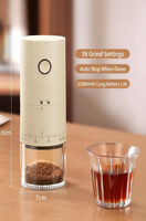 Moulin à café commercial portable, moulin à café électrique à meules coniques en céramique, 38 réglages de mouture, capacité de 20 g, rechargeable par type C