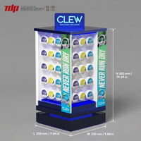 TERMEIN ODM/OEM Vitrine d'exposition rotative à 4 faces en acrylique LED personnalisée pour sachets de nicotine et snus, pour magasin de tabac