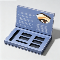 Boîte de palette de fards à paupières en papier personnalisée avec miroir et aimant, rechargeable, coffret cadeau, logo personnalisé, emballage cosmétique 4 compartiments, boîtes cadeaux