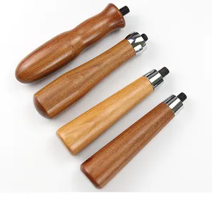 Özelleştirilmiş Espresso makinesi Wooden araçları dipsiz Portafilter ahşap saplı çıplak kahve makinesi kolu 58mm