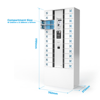 Y2 Power TEC 24 Baies Serveur IoT+Cloud HTML 5 Casier Intelligent avec Télécommande Station de Recharge pour Appareils d'Employés pour Entreprises