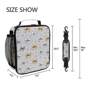 Bow Printing Square Custom Large Capacity Portable Lunch Bag Outdoor Picnic Bag Aluminum Foil Insulated Cooler Bag - Product Image 5