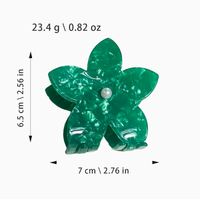 Pince à cheveux élégante personnalisable DOWELL en acétate, motif floral, style européen et américain, haut de gamme, effet requin, 7 cm, pour Halloween