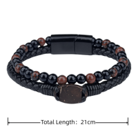 Bracelet NFC Coque de Noix de Coco en Cuir Boucle Magnétique sans Application Personnalisation 213 Cadeau NFC OEM/ODM Bracelet de Contrôle d'Accès Hôtelier