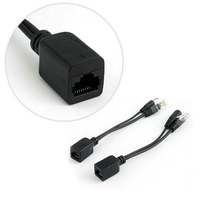 Sunsoont DC 12V Cámara IP POE RJ45 Cable Adaptador Inyector Divisor de Alimentación por Ethernet