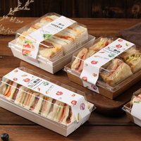 Boîtes en papier d'emballage de boulangerie pâtisserie blanche personnalisée pour dessert Boîte à biscuits transparente pour sandwich à gâteau avec couvercle en fenêtre en PVC transparent