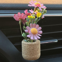 Mini plante succulente mignonne avec clip de ventilation pour voiture, diffuseur d'air avec design de pot pour la décoration intérieure de la voiture