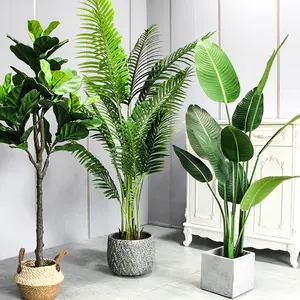 Fast natürliche künstliche Pflanzen Topf palme Banane Baum Innen blätter grüne Pflanze Faxu Pflanze Home Decoration Bonsai Bäume