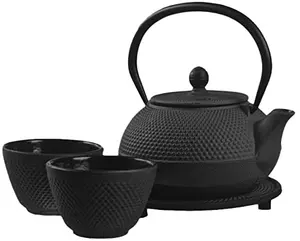 2024 bán chạy nhất Nhật Bản 20-ounce ấm trà gang Tea Kettle Set với trivet và 2 ly