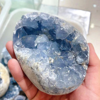 Grezza naturale di guarigione cristalli di quarzo cluster blu celestina geode uova per la decorazione domestica