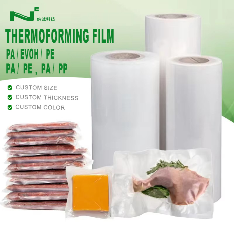 High Quality PA PE Clear Vacuum Seal Plastic Film Roll Food Grade Glossy Surface For Food Packing Thermoforming