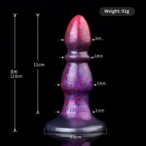 Silicone Anal Beads With Sucker Small <b>Dildo</b> Bumpy Stimulate Butt Plug for Beginners Multi Color Sex Toys for Women Men - Product Image 4