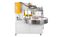 Machine de scellage automatique de blisters avec double manipulateur rotatif pour emballages en PVC et PET