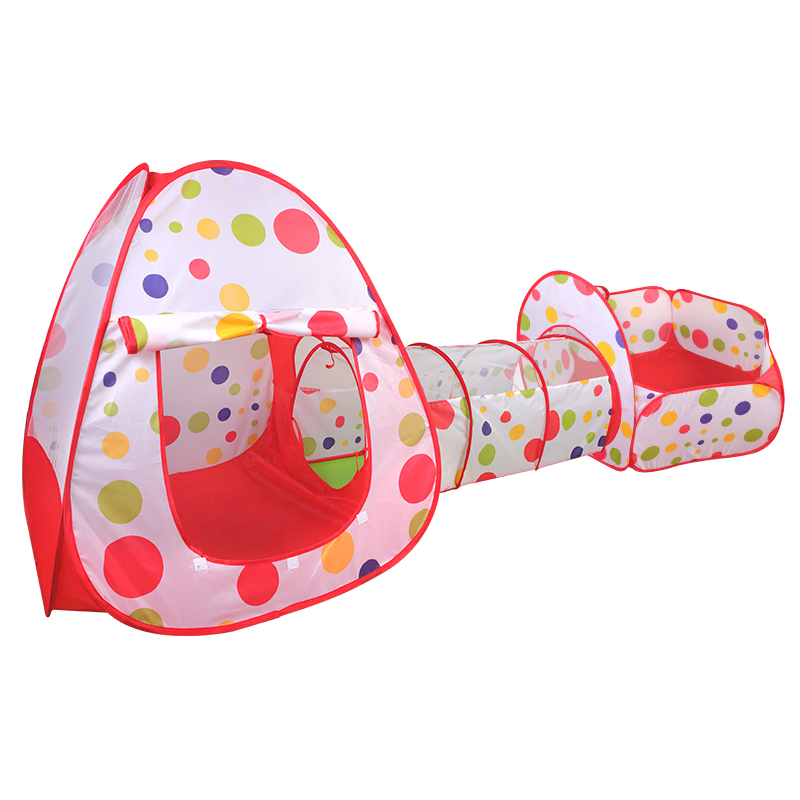 Детский складной дом, океан, бассейн для шаров, туннель для стрельбы, Детская туннельная палатка