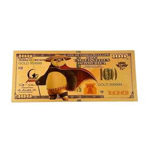 Nouvelle Banque de billets commémorative plaquée or 24 carats, motif Animaux de l'Association d'Anime Japonaise <span class=keywords><strong>Kung</strong></span> <span class=keywords><strong>Fu</strong></span> <span class=keywords><strong>Panda</strong></span>, objet de collection et cadeau - Product Image 3