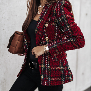 Giacca Casual a doppio petto da donna autunnale di tendenza giacca alla moda giacca Blazer - Product Image 1