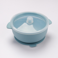 Bol d'apprentissage pour bébé en silicone de qualité alimentaire, sans BPA, antidérapant, avec couvercle, compatible micro-ondes, multicolore