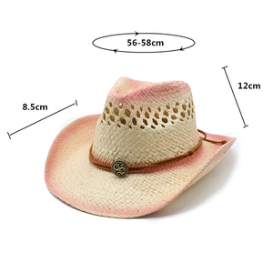 หมวกฟางพร้อมสายรัดหมวกกันแดดแบบคาวบอยวาดเองได้ - Product Image 6