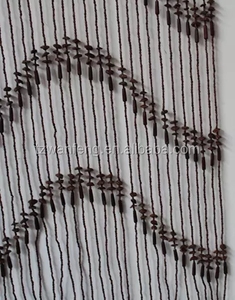 Wooden Curtain <strong>Door</strong> <strong>Beads</strong> Printed Soild Voile Curtain Fabric - Product Image 4