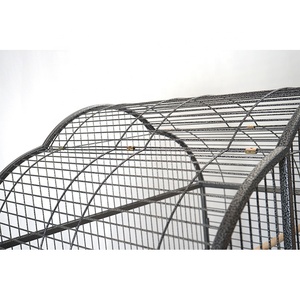 Gabbia per Uccelli Media con Frontali e Vetro, in Ferro Verniciato a Polvere Eco-Friendly con Motivo Animale, 100x80x186cm, Confezione in Scatola - Product Image 4
