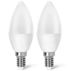 Ampoule LED C37 E14 4,9W, 2700K, 2 unités, économie d'énergie et éclairage blanc chaud, idéale pour la décoration et les ambiances - Product Image 1