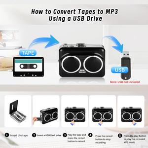 Fabrieksprijs <span class=keywords><strong>Cassette</strong></span> Naar Mp3 Converter Cassettespeler Draagbare Dubbele Luidsprekers - Product Image 4
