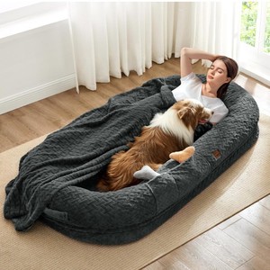 Lit pour chien taille humaine en polyester, très vendu, avec mousse <span class=keywords><strong>à</strong></span> mémoire de forme, doux, amovible, lavable, portable, avec poignée et couverture - Product Image 5