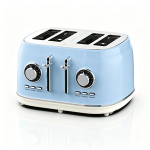 เครื่องปิ้งขนมปัง BESTONE 4 แผ่น สีฟ้าอ่อน พร้อมฟังก์ชั่นละลายน้ำแข็ง อุ่นอาหาร และยกเลิกการปิ้ง ตัวตั้งเวลาแบบกลไก สำหรับใช้ในครัวเรือน - Product Image 2