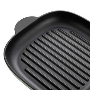 Deslang Enameled <b>Cast</b> Iron Grill <b>Pan</b> Oval Non Stick Induction Compatible Easy Cleaning Frying <b>Pan</b> - Product Image 1