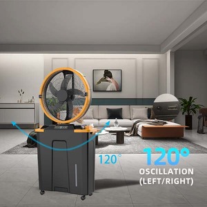 Doppelstrahlventilator, Solarventilator mit Solarpanel, Campingventilator, Nebelventilator, oszillierender Ventilator, Ventilator, wiederaufladbarer Wassernebelventilator - Product Image 2