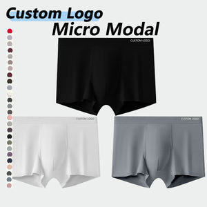 Mikro Modal Özel İç Giyim Müşteri Markası/Logosu Erkek Boxer Külotları Erkek İç Çamaşırı Erkek Boxer Üreticisi OEM/ODM Tasarım - Product Image 1