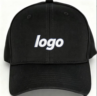 Zwarte logo geborduurde verstelbare baseballcap voor sport en casual wear
