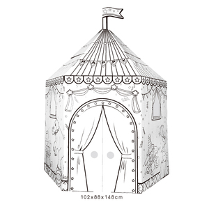 Maison 3D bricolage gribouillage enfants peinture jouets papier éducatif dessin maison de jeux château <span class=keywords><strong>en</strong></span> <span class=keywords><strong>carton</strong></span> - Product Image 4
