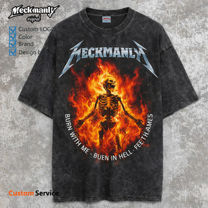 เสื้อยืดแขนสั้นสีขาวพิมพ์ลายรูปถ่ายสำหรับผู้ชาย Meckmanly คอกลม สไตล์สตรีท ทรงปกติ ผ้าฝ้าย 100% ระบายอากาศได้ดี - Product Image 5
