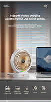 Ventilateur de table mini pliable et portable, rechargeable par USB, avec lumière RGB à effet cheval galopant, idéal pour les voyages et les déplacements professionnels