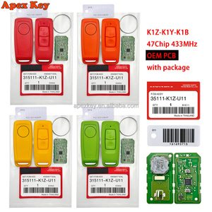 Llave Remota Original Colorida para Motocicleta PCX160 2021-2023, 2 Botones, 433.92MHz, Chip 47, FCCID 35111-K1Z-U11 2023, Negra, ABS - Product Image 1