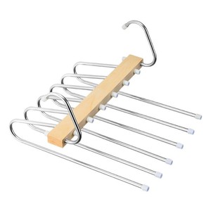 Multifunctional Trouser Hanger With Clips Space Saving Clothes Organizer For Pants Scarves <b>Towels</b> <b>Hook</b> Type Installation - Product Image 5