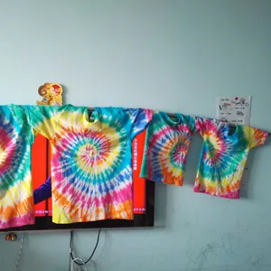 Roupa vermelha amarelo branco t-shirt tie dye Tecido Corante Reativo corante Em Pó tshirt