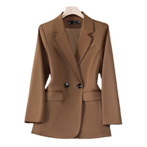 Women's Blazer Solid Color Polyester Worsted Double Breasted With Pockets Spring Autumn 2025 New Style - Product Image 5