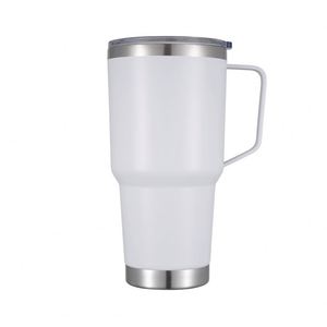 Powder Coated 30Oz Travel Car <b>Large</b> Capacity Stainless Steel Double Wall Ice King Vacuum Insulated Tumbler Mug <b>Cup</b> With Handle - Product Image 3