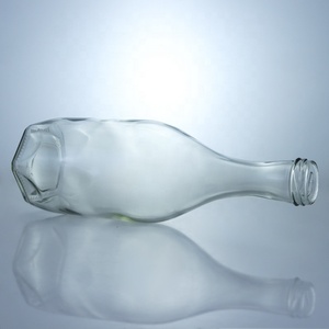 Flint vide rond recyclable de haute qualité 250ml 350ml 450ml bouteille de whisky d'alcool en verre avec couvercle emballage en Carton - Product Image 3