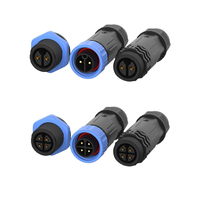Conector Macho-Hembra de Plástico Impermeable de 4 Pines y 20 A, Cable a Cable con Contactos de Latón