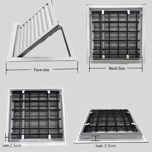 VANORM 250*250mm Panneau d'accès universel moderne en alliage d'aluminium à lamelles, réglable, installation facile, garantie 1 an, pour plafond - Product Image 2