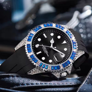 นาฬิกาข้อมืออัตโนมัติแบบกลไกหรูหราสำหรับทุกเพศ สายสแตนเลสสตีลขนาด 20 มม. ประดับเพชร กันน้ำ - Product Image 4